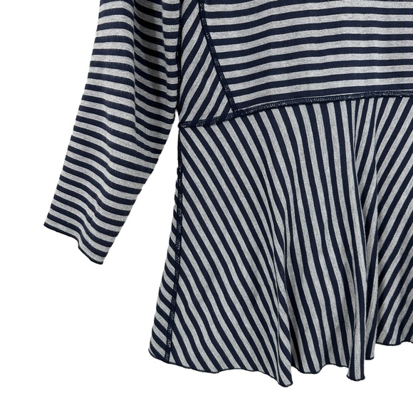 SOFT SURROUNDINGS Jacket Striped Reversible Full Zip Blue Gray 2BW08 - Picture 6 of 8